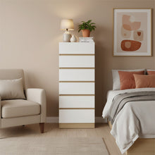 Load image into Gallery viewer, Harris 6 Drawers Slim Tallboy - Oak + White