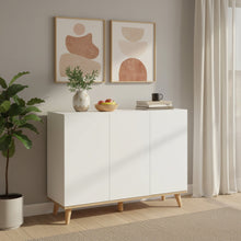 Load image into Gallery viewer, Hudson 3 Door Shoe Cabinet Storage Rack - White