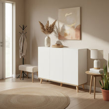 Load image into Gallery viewer, Hudson 3 Door Shoe Cabinet Storage Rack - White