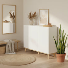 Load image into Gallery viewer, Hudson 3 Door Shoe Cabinet Storage Rack - White