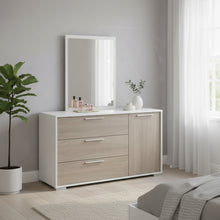 Load image into Gallery viewer, Waipoua 4 Drawer Low Boy with Mirror- GREY OAK