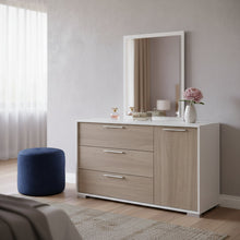 Load image into Gallery viewer, Waipoua 4 Drawer Low Boy with Mirror- GREY OAK