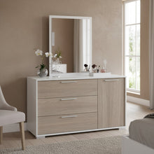Load image into Gallery viewer, Waipoua 4 Drawer Low Boy with Mirror- GREY OAK