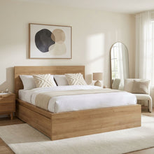 Load image into Gallery viewer, Harris King Bed Frame with Storage - Oak