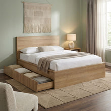Load image into Gallery viewer, Harris Queen Bed Frame with Storage - Oak