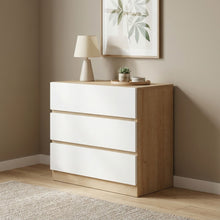 Load image into Gallery viewer, Harris 3 Drawers Tallboy - Oak + White