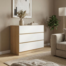 Load image into Gallery viewer, Harris 3 Drawers Tallboy - Oak + White