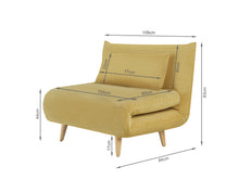 Load image into Gallery viewer, Hastings 1 Seater Fold-Out Sofa Bed - Yellow