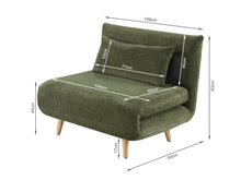 Load image into Gallery viewer, Hastings 1 Seater Fold-Out Sofa Bed - Green