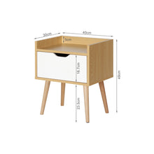 Load image into Gallery viewer, Tomi Bedside Table - Maple + White