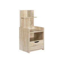 Load image into Gallery viewer, Vivian Bedside Table with Shelves - Oak