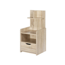 Load image into Gallery viewer, Vivian Bedside Table with Shelves - Oak