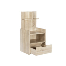 Load image into Gallery viewer, Vivian Bedside Table with Shelves - Oak