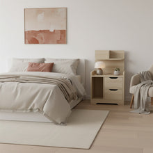 Load image into Gallery viewer, Finn Bedside Table with Shelves - Oak