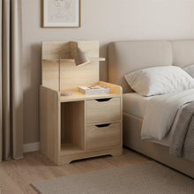 Load image into Gallery viewer, Finn Bedside Table with Shelves - Oak