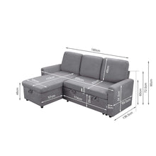 Load image into Gallery viewer, Amy 3 Seater Sofa Bed with Storage - Light Grey