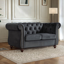 Load image into Gallery viewer, Emily Velvet 2 Seater Sofa – Black