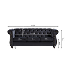 Load image into Gallery viewer, Emily Velvet 3 Seater Sofa – Black