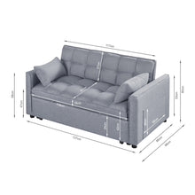 Load image into Gallery viewer, Vida 2 Seater Sofa Bed - Grey