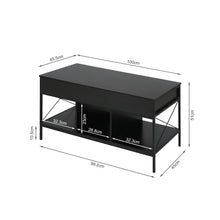 Load image into Gallery viewer, Vault Lift-Top Storage Coffee Table - Black