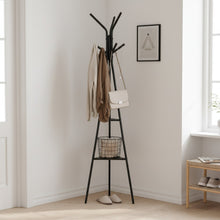 Load image into Gallery viewer, Aero Coat Rack with Storage Shelves - Black