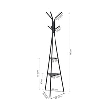 Load image into Gallery viewer, Aero Coat Rack with Storage Shelves - Black