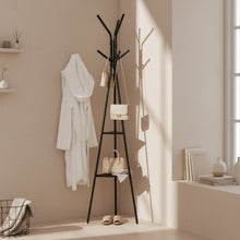 Load image into Gallery viewer, Aero Coat Rack with Storage Shelves - Black