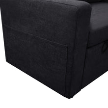 Load image into Gallery viewer, Amy 3 Seater Sofa Bed with Storage - Black