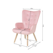 Load image into Gallery viewer, Olivia Velvet Armchair with Ottoman - Pink