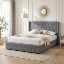 Load image into Gallery viewer, Sereno Queen Gas Lift Bed Frame - Heather Grey