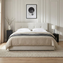 Load image into Gallery viewer, Maro Queen Gas Lift Bed Frame - Linen Beige