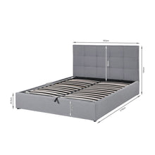 Load image into Gallery viewer, Kano Queen Gas Lift Bed Frame - Grey