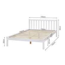Load image into Gallery viewer, Baker Double Wooden Bed Frame - White