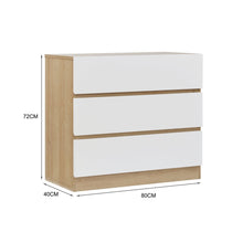 Load image into Gallery viewer, Harris 3 Drawers Tallboy - Oak + White