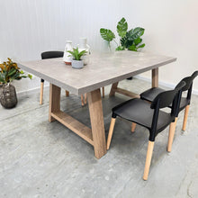 Load image into Gallery viewer, Tommie 1.8M Rectangular Dining Table - Cement + Oak