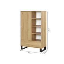 Load image into Gallery viewer, Frohna Bookshelf Cabinet with Drawer - Oak