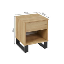 Load image into Gallery viewer, Frohna Wooden Bedside Table Nightstand - Oak