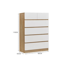 Load image into Gallery viewer, Harris 6 Drawers Tallboy - Oak + White