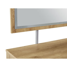 Load image into Gallery viewer, Frohna Low Boy 6 Drawers Chest Dresser with Mirror - Oak