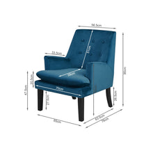 Load image into Gallery viewer, Mila Velvet Armchair - Blue