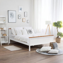 Load image into Gallery viewer, Kamet Double Wooden Bed Frame - White
