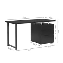 Load image into Gallery viewer, Karter Computer Desk with Drawers - Black
