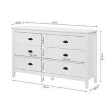 Load image into Gallery viewer, Congo 6 Drawers Low Boy - White