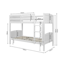 Load image into Gallery viewer, Annan Single Wooden Bunk Bed Frame - White