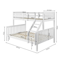 Load image into Gallery viewer, Dome Wooden Triple Bunk Bed - White