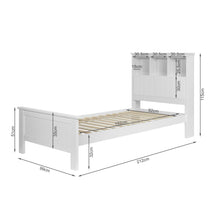 Load image into Gallery viewer, Jamie Single Wooden Bed Frame - White