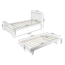 Load image into Gallery viewer, Hobson Single Wooden Trundle Bed Frame - White