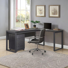 Load image into Gallery viewer, Nakia Corner Desk With Filing Cabinet Set - Black