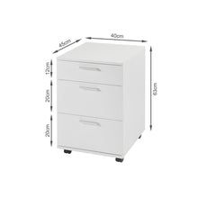 Load image into Gallery viewer, Nakia 3 Drawer Filing Cabinet - White