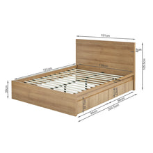 Load image into Gallery viewer, Harris Double Wooden Bed Frame with Storage - Oak